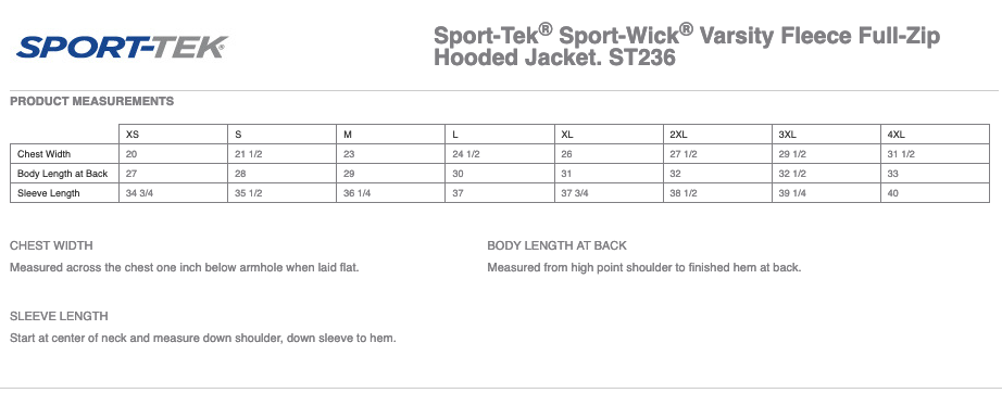 Sport-Tek® Sport-Wick® Varsity Fleece Full-Zip Hooded Jacket