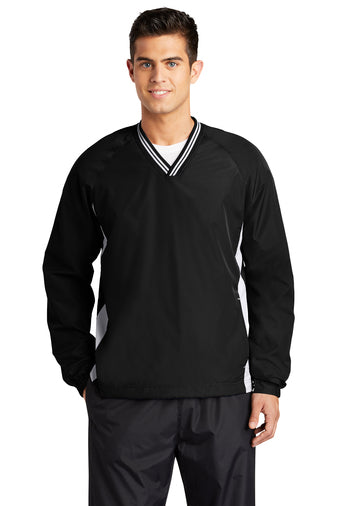 Sport-Tek® Tipped V-Neck Raglan Wind Shirt