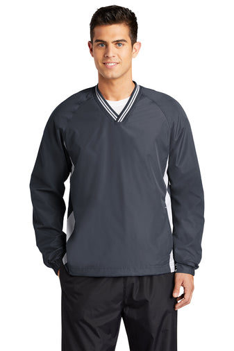 Sport-Tek® Tipped V-Neck Raglan Wind Shirt