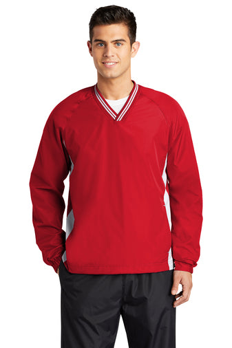 Sport-Tek® Tipped V-Neck Raglan Wind Shirt