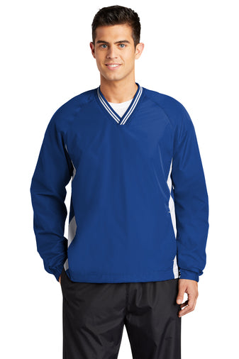 Sport-Tek® Tipped V-Neck Raglan Wind Shirt