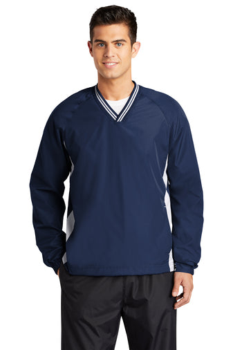 Sport-Tek® Tipped V-Neck Raglan Wind Shirt