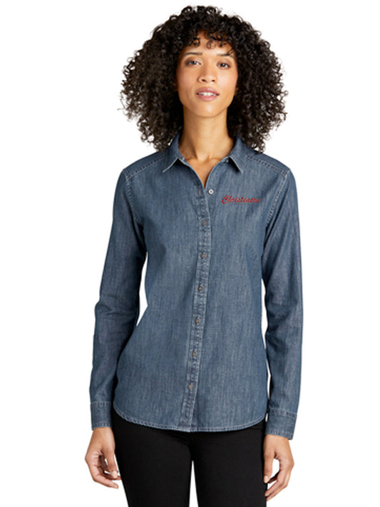 Port Authority® Ladies Long Sleeve Perfect Denim Shirt