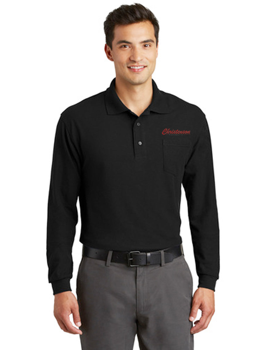 Port Authority® Silk Touch™ Long Sleeve Polo with Pocket