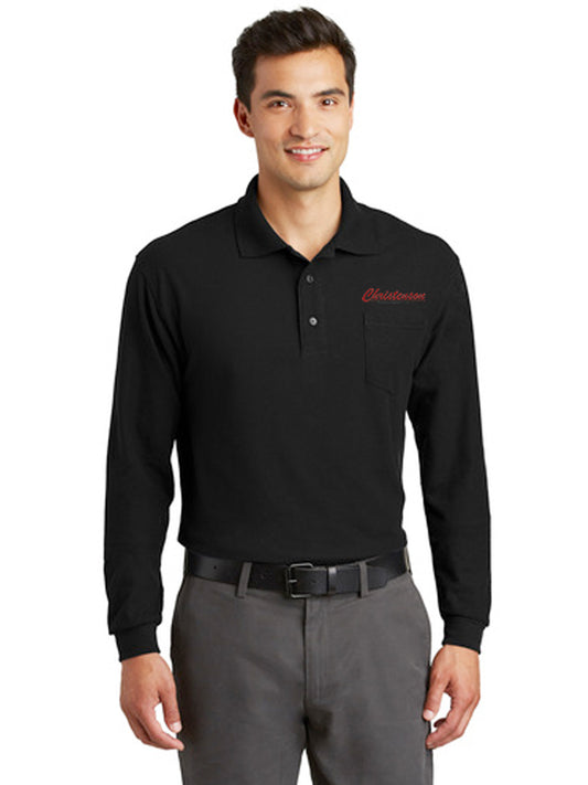 Port Authority® Silk Touch™ Long Sleeve Polo with Pocket