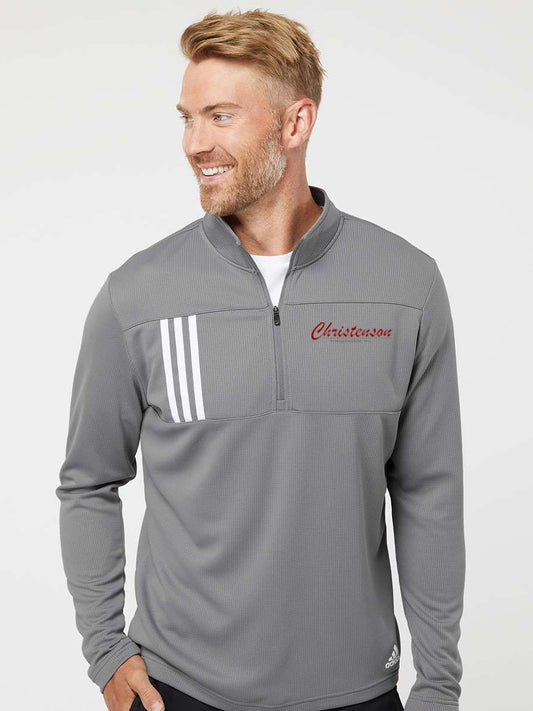 Adidas - 3-Stripes Double Knit Quarter-Zip Pullover - A482