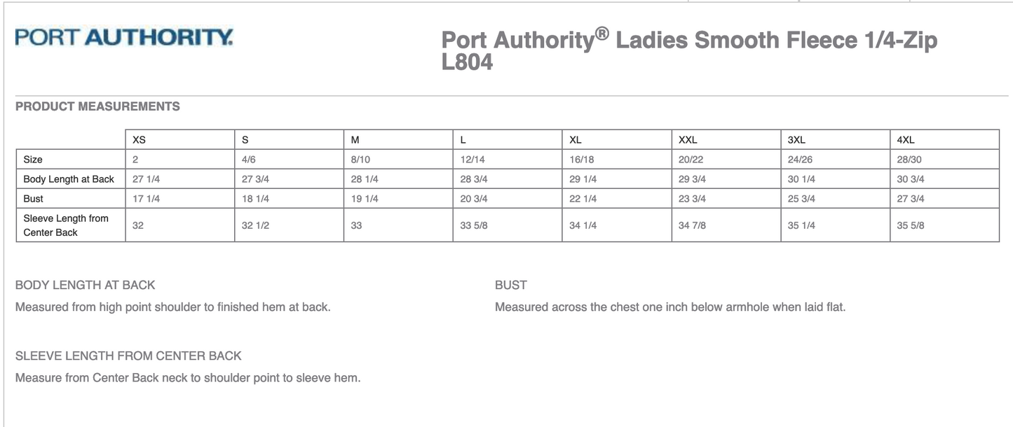 Port Authority® Ladies Smooth Fleece 1/4-Zip