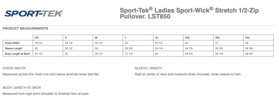 Sport-Tek® Ladies Sport-Wick® Stretch 1/2-Zip Pullover